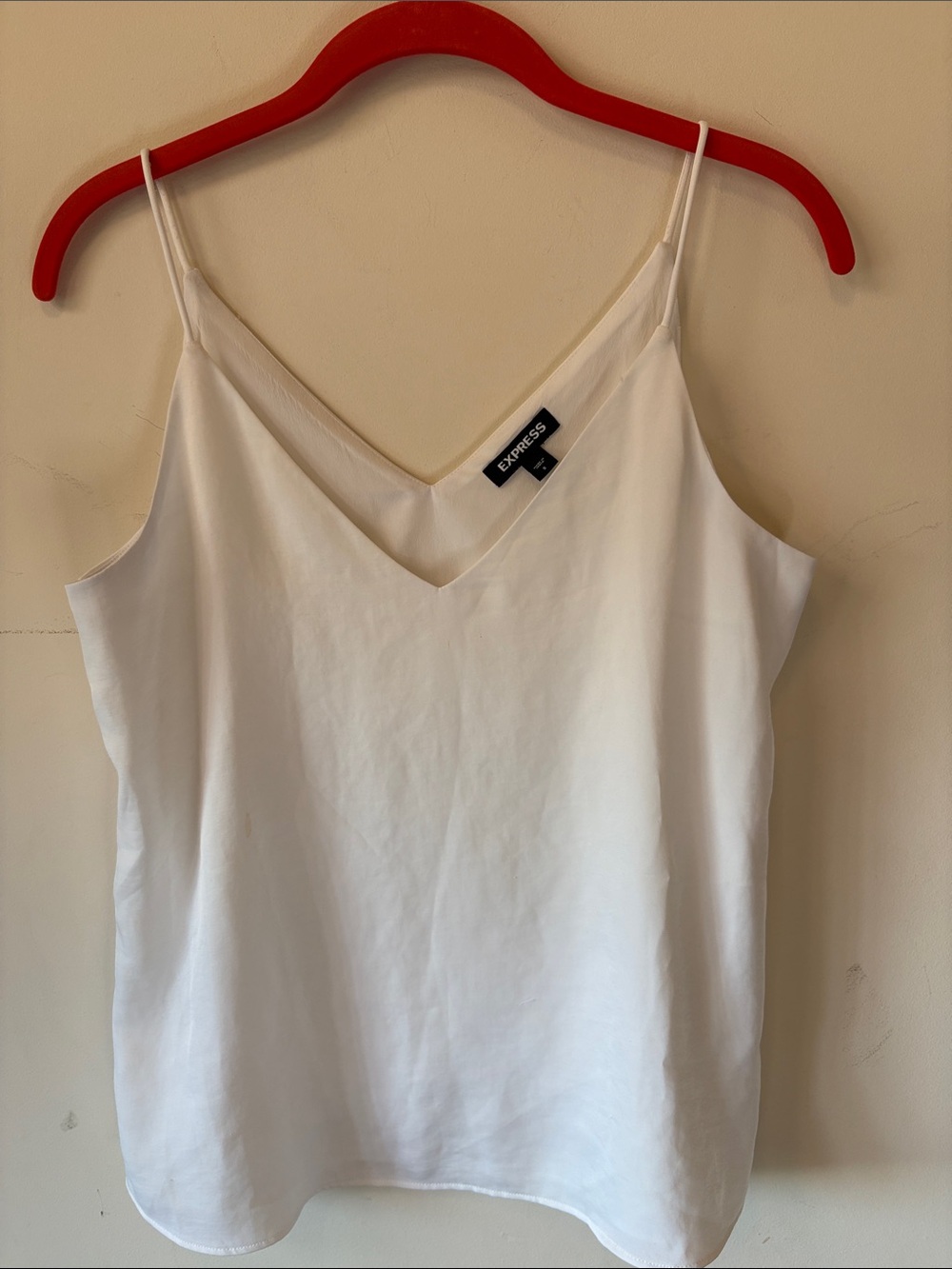 Express White Satin V-Neck Camisole